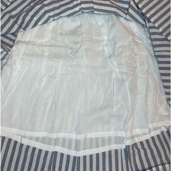LUMIERE Urban Outfitters Stripe Smocked Blue & White Babydoll Dress Size Large - Picture 12 of 13